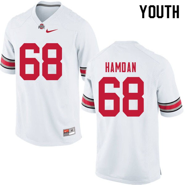 Ohio State Buckeyes #68 Zaid Hamdan Youth Stitch Jersey White OSU68591